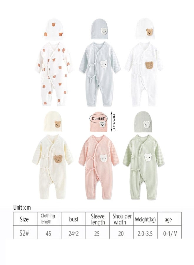 HEYXI Baby Cotton Jumpsuit & e Hat Long Sleeve Romper Infant Coveralls Spring Bodysuit Cartoon Bear Breathable Outfit White - Image 5