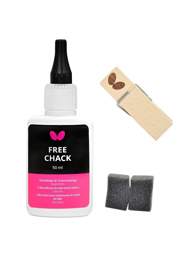 Butterfly Free Chack Table Tennis Racket Glue - Perfect for Assembling Table Tennis Ping Pong Paddle - 90ml Comes with Sponges and Application Clip to Easily Replace Table Tennis Rubber - Image 3