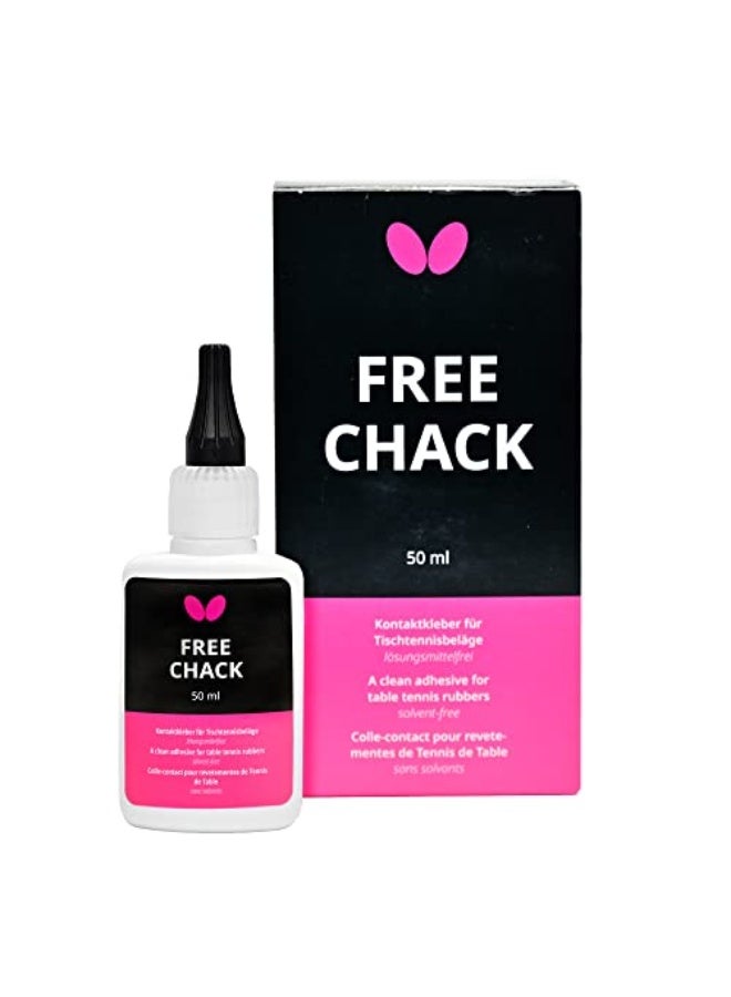 Butterfly Free Chack Table Tennis Racket Glue - Perfect for Assembling Table Tennis Ping Pong Paddle - 90ml Comes with Sponges and Application Clip to Easily Replace Table Tennis Rubber - Image 1
