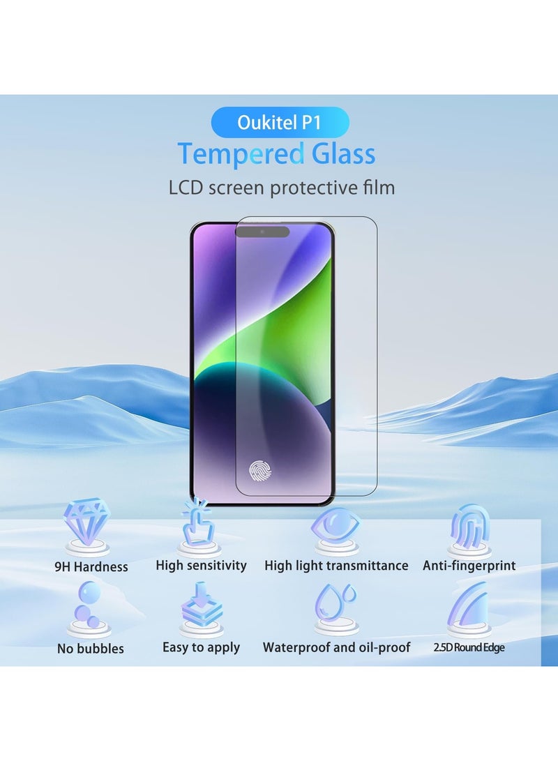 1 Pack Tempered Glass Screen Protector for OUKITEL P1 Easy to Install, Anti-Scratch, Anti-Fingerprint, No-Bubble, HD Screen Protector  - Image 2