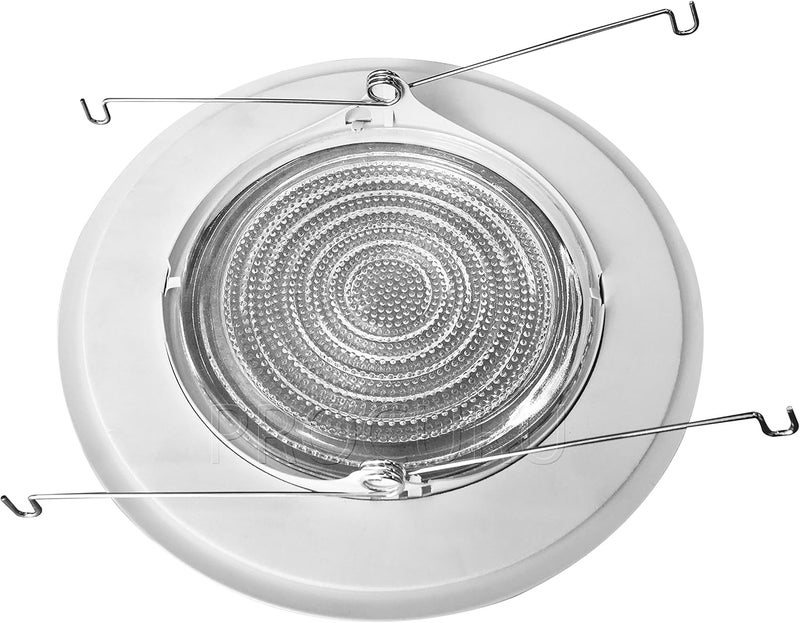 PROCURU 6" White Metal Shower Trim with Fresnel Glass Lens - for Wet Locations - for 6" Recessed Can Lights - UL Listed (White-Fresnel (4-Pack)) - Image 3