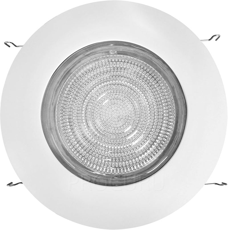 PROCURU 6" White Metal Shower Trim with Fresnel Glass Lens - for Wet Locations - for 6" Recessed Can Lights - UL Listed (White-Fresnel (4-Pack)) - Image 2