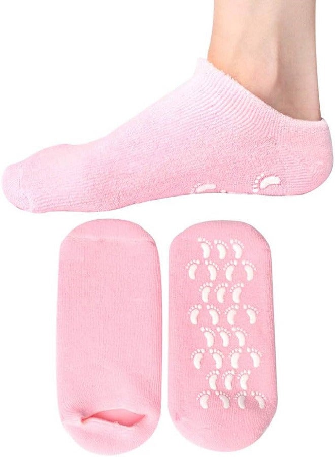 Generic A pair of moisturizing socks with multi-colored silicone treatment gel - Image 1