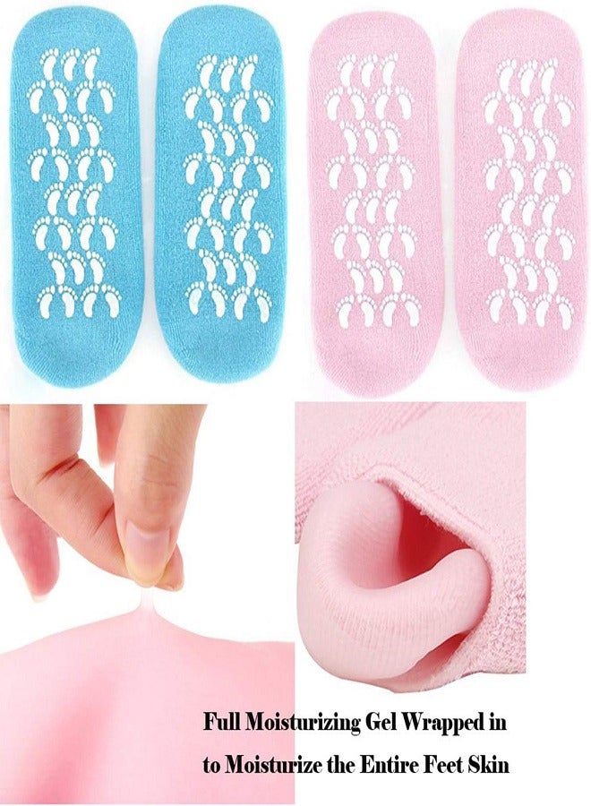 Generic A pair of moisturizing socks with multi-colored silicone treatment gel - Image 3