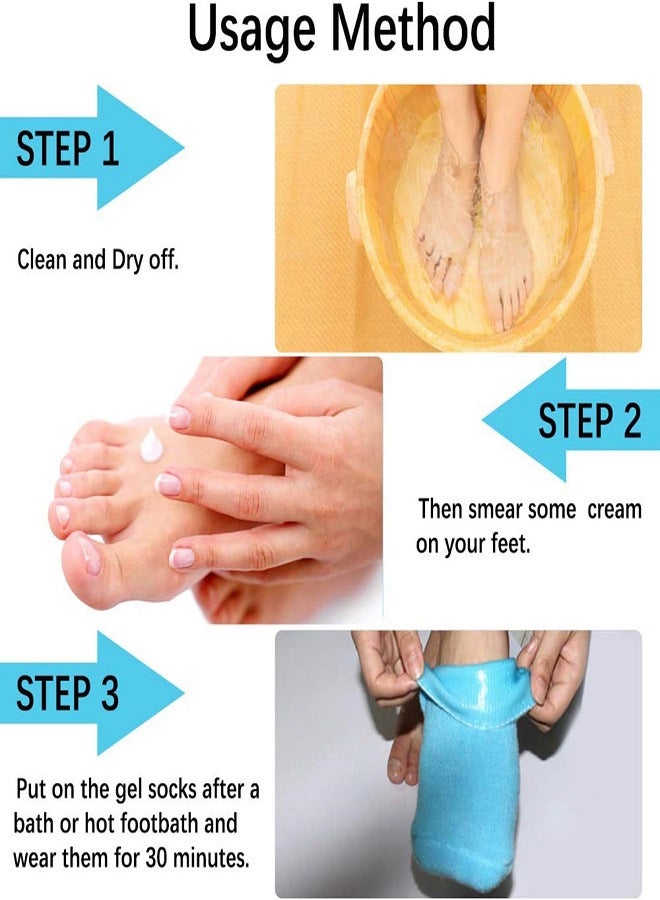 Generic A pair of moisturizing socks with multi-colored silicone treatment gel - Image 5