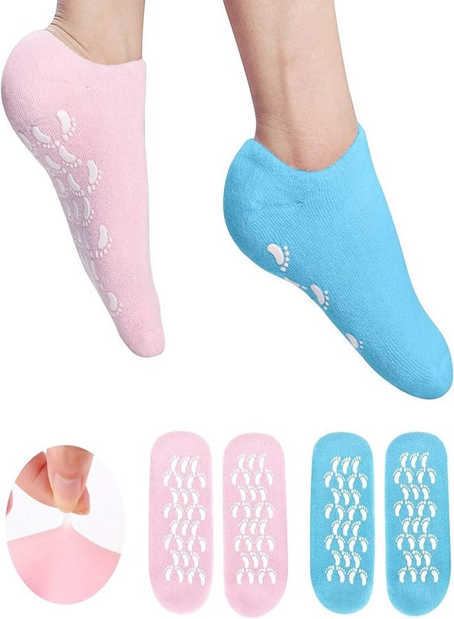 Generic A pair of moisturizing socks with multi-colored silicone treatment gel - Image 2