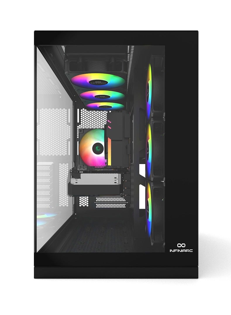 انفني ارك كمبيوتر الألعاب Cube Pro UNI (معالج Intel Core i5-14400F - RTX3050 -B760-16GB DDR5 -M.2 1TB - WINDOWS 11 Pro) أسود - Image 2