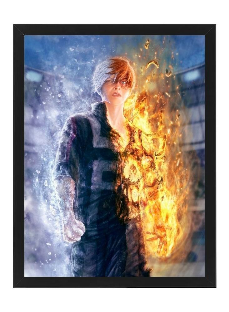 RKN Digital Wall Art Poster Frame My Hero Academia Todoroki 30X40 cm - Image 1