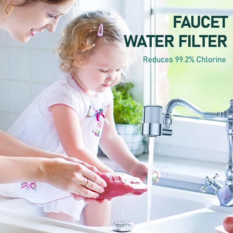 ATQ Water Filter for Sink Faucet with 3pcs Replacement Filters Reduce Chlorine, Lead, 720° Rotating, 2 Modes,Faucet Filter for Kitchen Sink, Pull Out Kitchen/Bathroom/RV Faucets (Aerator720) - Image 2