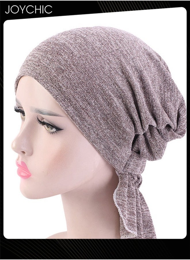 Joychic - Chemo Stretchy Soft Cotton Hat Turban Cap Cover Hair Loss Head Scarf Wrap Pre-Tied Headwear Strech Bandana - Image 1