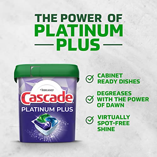 Cascade Platinum Plus Dishwasher Pods, Dishwasher Detergent, Dishwasher Soap, Dish Tabs, Dishwashing Tablets, Dish Detergent, Fresh, Actionpacs, 21 Count - Image 2