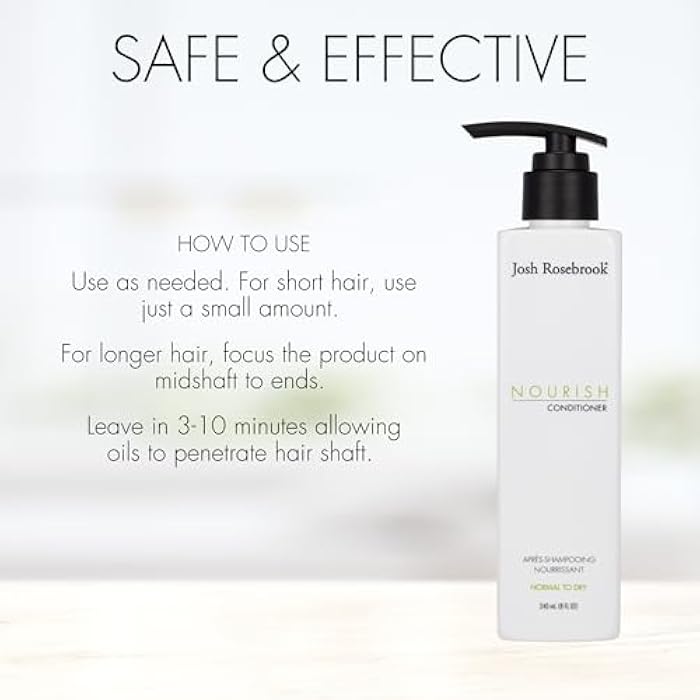 Josh Rosebrook Nourish Conditioner A rich moisturizing conditioner for all hair types and textures with normal to dry scalp types (8 Fl Oz) - Image 3
