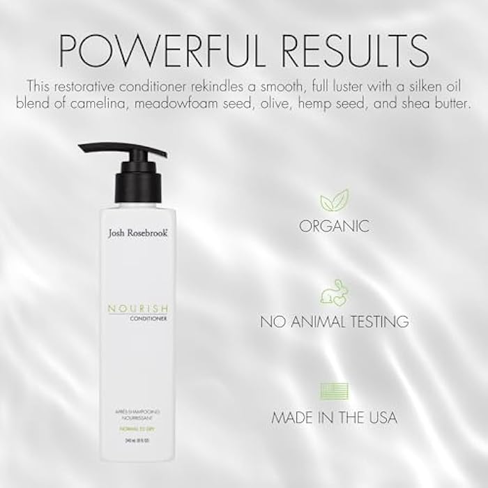 Josh Rosebrook Nourish Conditioner A rich moisturizing conditioner for all hair types and textures with normal to dry scalp types (8 Fl Oz) - Image 2