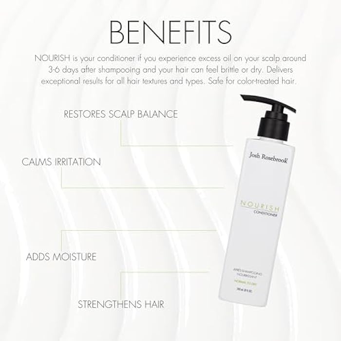 Josh Rosebrook Nourish Conditioner A rich moisturizing conditioner for all hair types and textures with normal to dry scalp types (8 Fl Oz) - Image 4
