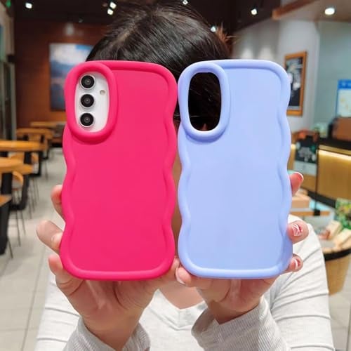 KC Back Cover for Samsung Galaxy A16 5G - 3D Big Wave Shape Shockproof Bumper Soft Silicone Case with Camera Protection (Pink) - Image 5