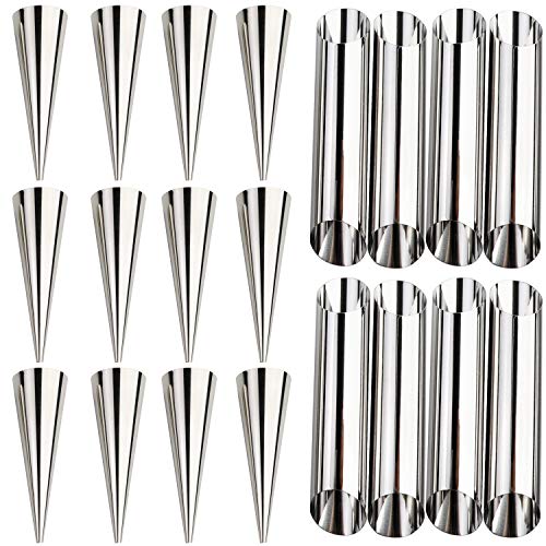 forkmannie Cream Horn Molds Stainless Steel Cone Tubular Shaped Mold for Cannoli Tubes Croissant (cream cone) - Image 1