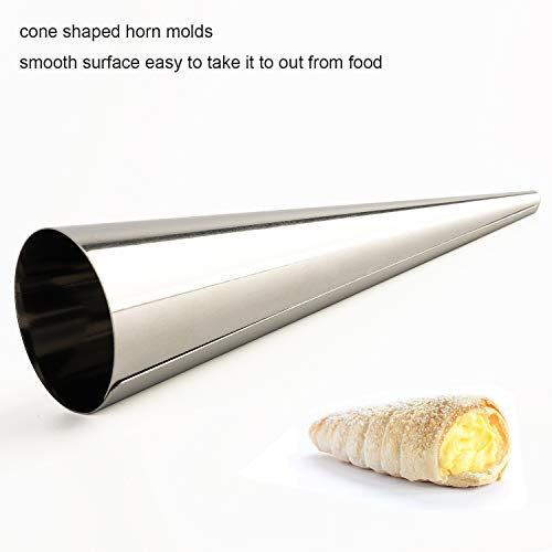 forkmannie Cream Horn Molds Stainless Steel Cone Tubular Shaped Mold for Cannoli Tubes Croissant (cream cone) - Image 4