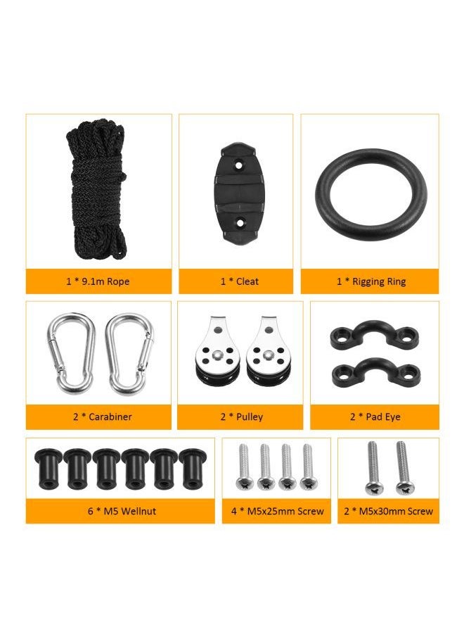 NIBEMINENT 21-Piece Kayak Canoe Anchor Trolley Kit 16x11x4centimeter  - Image 5