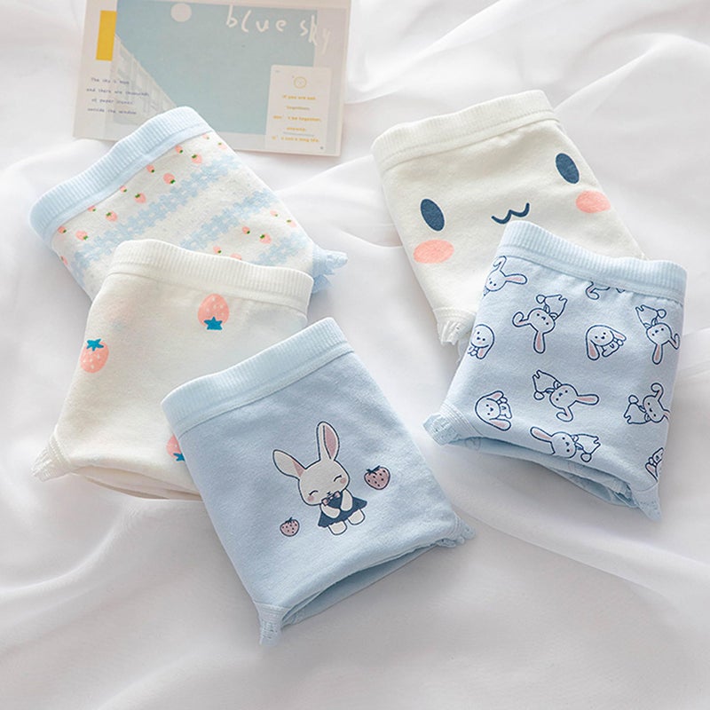 SINMIUANIME Women's Panties Breathable Cotton Brief Cosplay Anime Print Underwear Cute 5-Pack (8015Strawberry Rabbit) - Image 4