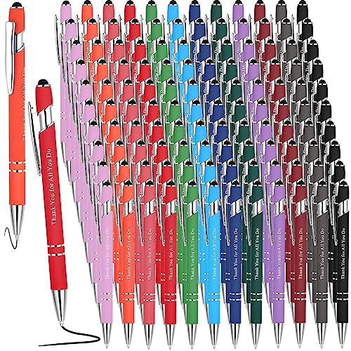 Seajan 36 Pcs Employee Appreciation Gift Pen Bulk Thank You for All You Do 2 in 1 Stylus Pen Multicolor Fine Point Pens for Men Women Coworker Volunteer Teacher Student - Image 1