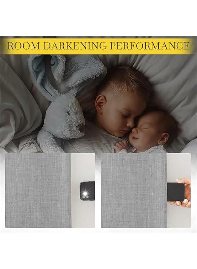 Arabest Extra Wide Light Grey Sliding Door Curtains, Hook Belt/Rod Pocket/Back Tab Faux Linen Thermal Drape Room Dividers Window Treatments for Living Room/Bedroom, W100 x L84, 1 Panel  - Image 5