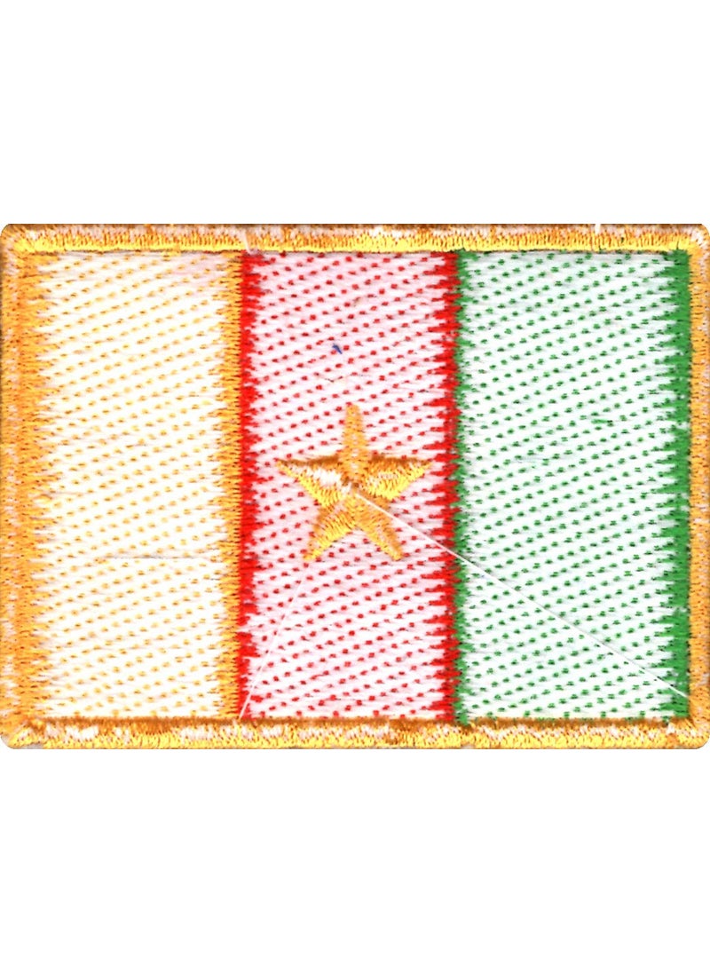 Artist Unknown - Cameroon Flag Applique Embroidered Sweing Patch Suitable for Jackets, Bags, T-Shirts, Jeans, Pants, Outdoor Clothing ; Size: 7cm x 5cm ; Imported from Malaysia (1 Piece). - Image 1