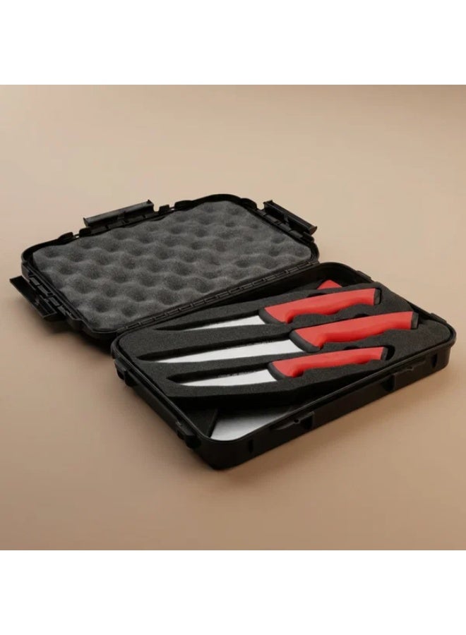 PiRGE Stainless Steel Knife Set, 5 Pieces - Silver Red - Image 1
