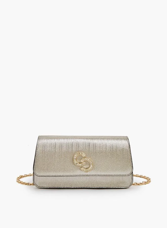 سيليست Textured Crossbody Bag With Detachable Chain Strap Ramadan Collections