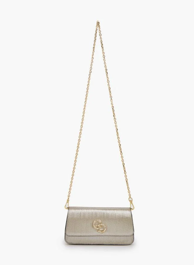 سيليست Textured Crossbody Bag With Detachable Chain Strap Ramadan Collections