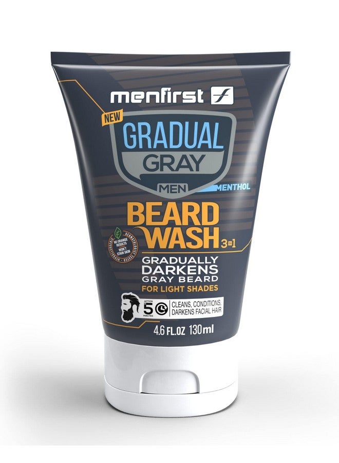 MENFIRST Gradual Grey Reducing Beard Wash For Light Shades - Beard Wash For Light Brown To Blonde Hair - Beard Color Shampoo For Men - 4.60 Fl - Image 1