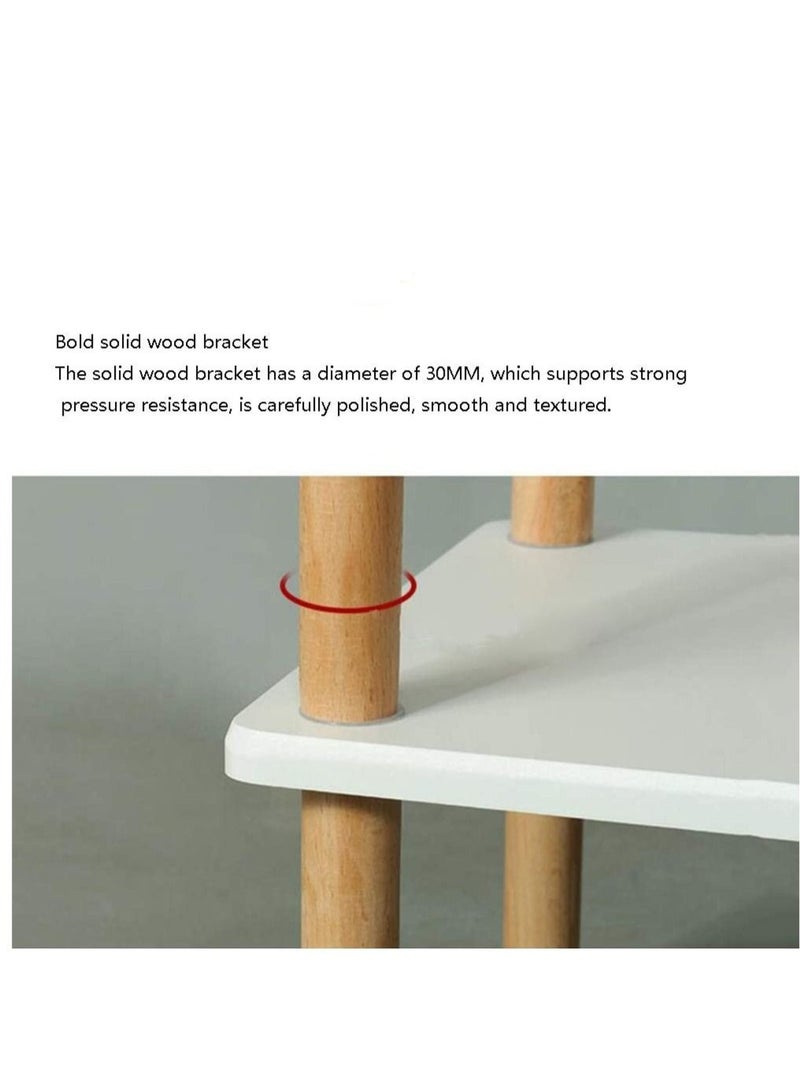 WALALLA 2-Tier Wooden Side Tall End Table and Nightstand Bedside Desk with Storage Rack for Living Room Bedroom Office - Image 5