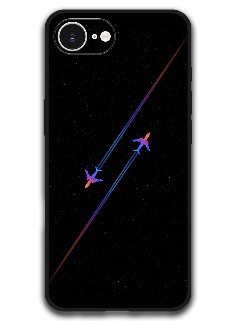 Theodor Case Compatible with Apple iPhone 17e / 16e 6.1 Inch Protection Shockproof Bumper Cover - Airplanes - Image 1