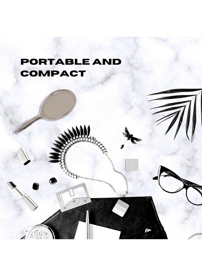 سكارليت لاين مرآة مكياج يدوية مكبرة مزدوجة الجوانب متوسطة الحجم من سلسلة بروفيشنال مع مقبض للرجال والنساء، فضية، 27 × 14.5 × 1 سم - Image 5