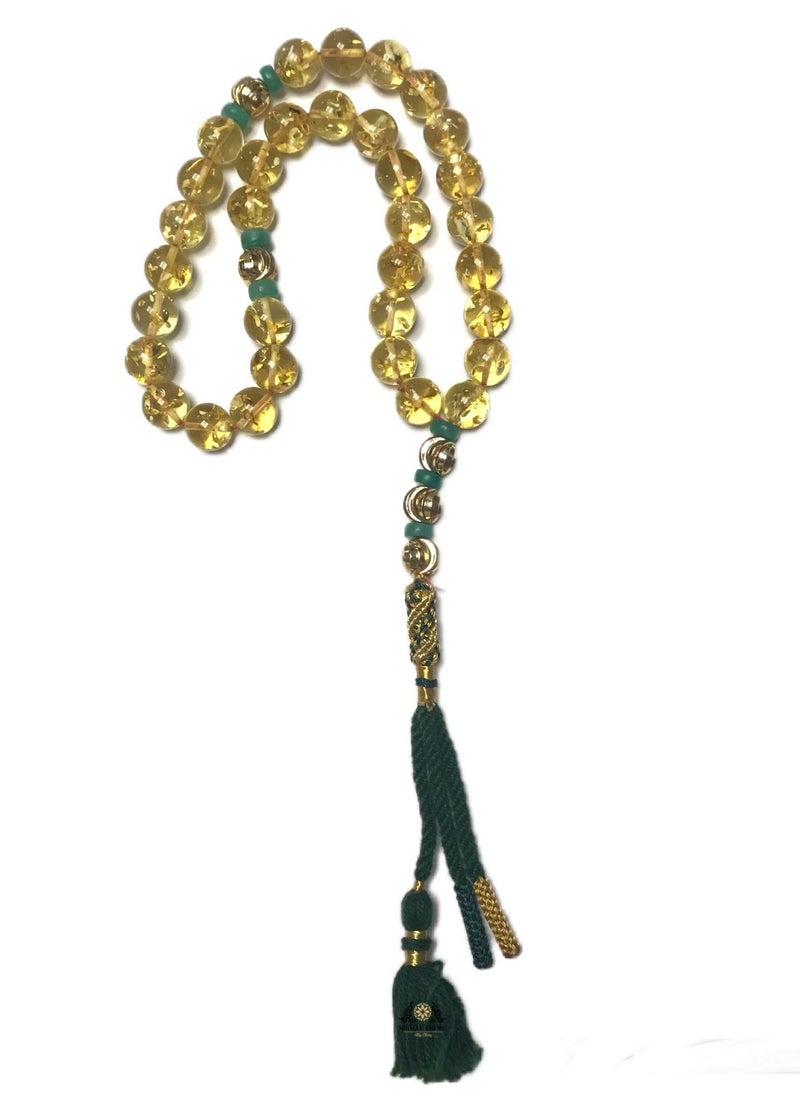 Original Amber Prayer Beads 33 Kahramanbar Emeralds 18K Gold Plated Vip Only Exclusive Design Green Handmade Tassel - pzsku/ZA9B978DEF46E8A688D01Z/45/_/1645106995/f3eca13f-ea69-4c66-8bb8-acf2166d013d