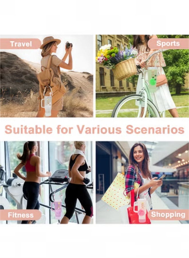 Stanley حزمة ملحقات كأس ستانلي، حزام مقبض، غلاف سيليكون، غطاء قشة، وسحر لكؤوس 40 أونصة و30 أونصة - Image 5