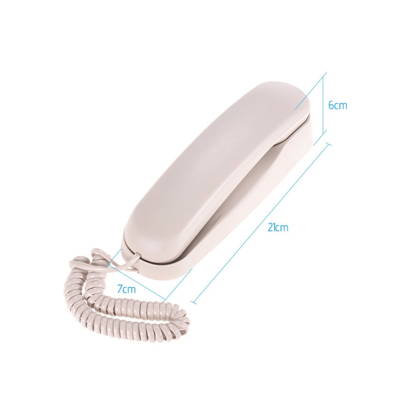 Mini Desktop Corded Landline Phone Fixed Telephone Wall Mountable Supports Mute/ Pause/ Hold/ Reset/ Flash/ Redial Functions for Home Hotel Office Bank Call Center - Image 3