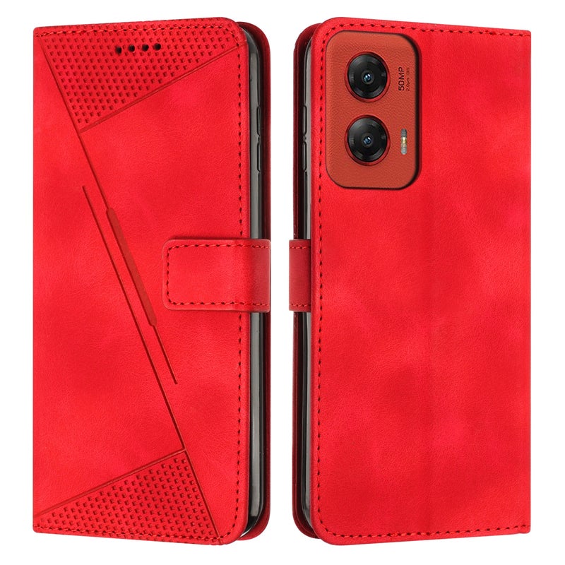 HuHa Protective Cover For Motorola Moto G Stylus 5G 2024 Dream Triangle Leather Phone Case with Lanyard(Red) - Image 1