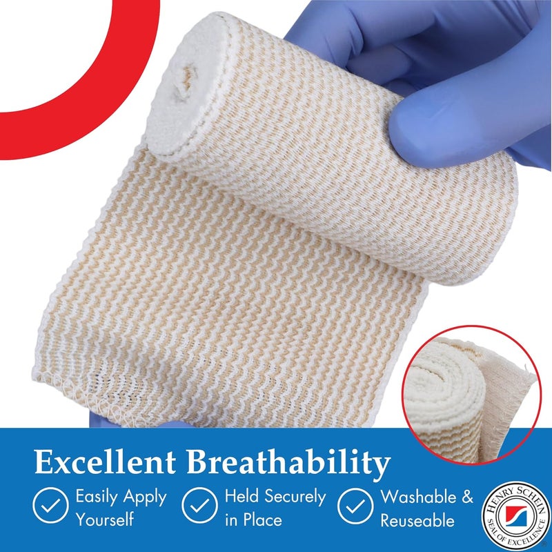 Henry Schein SelfClosure Elastic Bandage 4 x 45 Yards Tan NonSterile Box of 10  Stretch Bandage with Velcro Closure LatexFree Comfortable  Reliable Support - Image 4