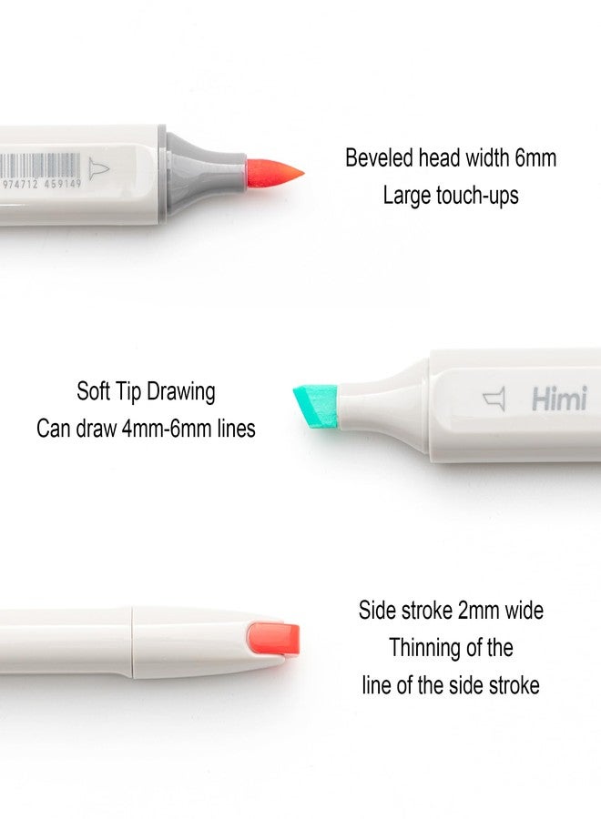 هيمي مجموعة أقلام تلوين هيمي سي سي 48 لونًا في علبة هدايا، أقلام تلوين كحولية سريعة الجفاف برأسين برائحة منعشة للفنانين البالغين لتلوين الرسومات التوضيحية - Image 4