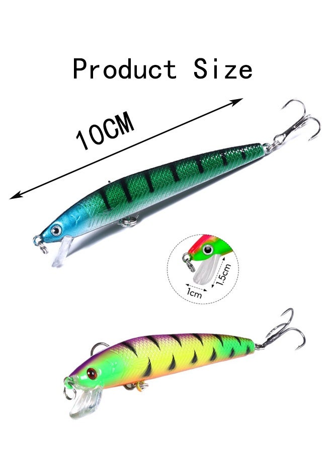 5 PCS Lure Fishing Hook, Artificial Bait Fishing, Fishing Lures for Pike, Ultra Sharp Sinking Bionic Artificial Lures Freshwater Wobbler Set with 3D Eyes for Trout, Perch, Pike, Chub, Zander - Image 2