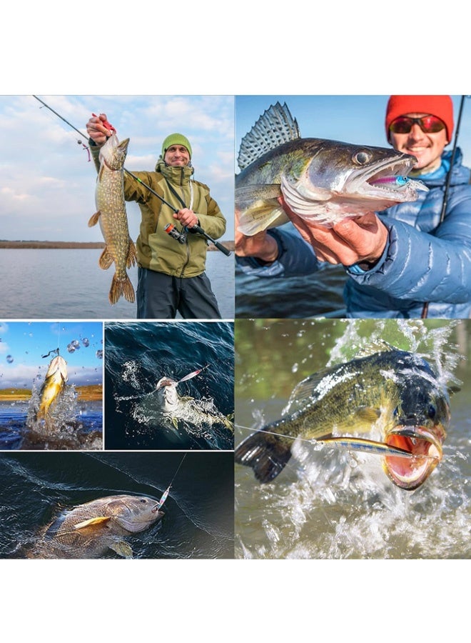 5 PCS Lure Fishing Hook, Artificial Bait Fishing, Fishing Lures for Pike, Ultra Sharp Sinking Bionic Artificial Lures Freshwater Wobbler Set with 3D Eyes for Trout, Perch, Pike, Chub, Zander - Image 4