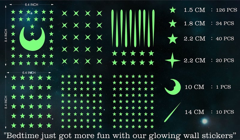 DreamKraft Glow in The Dark Galaxy of Stars with Moon Radium Night Sticker(Green,231 Pcs) self Adhesive - Image 5