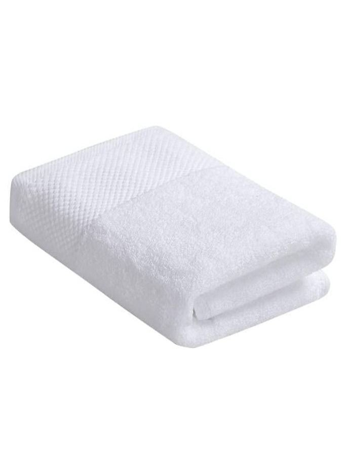MahMir Luxury White Bath Towels Large - Circlet Egyptian Cotton | Highly Absorbent Hotel spa Collection Bathroom Towel  70*140cm White, (Pack of 1 Towel)  - Image 1