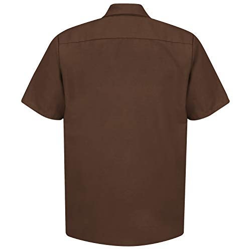 Red Kap Men's Industrial Work Shirt, Short Sleeve, Chocolate Brown, Medium - Image 5