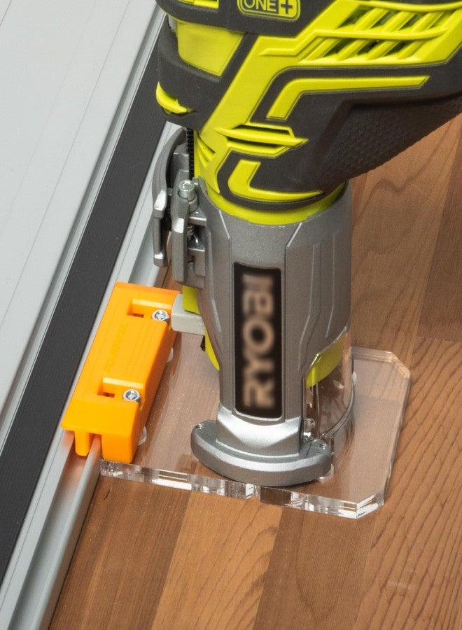 POWERTEC 72024 Router Guide Rail Adapter for Ryobi P601, PCL424, PCL424B & Ridgid R2911 Trim Routers Compatible with Powertec, Makita, Festool, Milwaukee, Kreg ACS, WEN, Triton, and Ridgid Guide Rails - Image 1