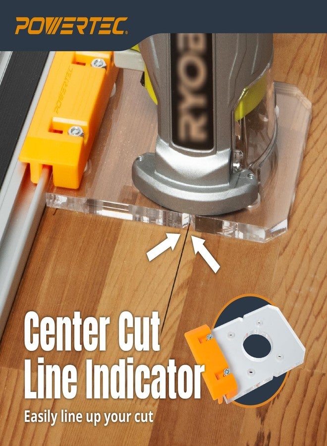 POWERTEC 72024 Router Guide Rail Adapter for Ryobi P601, PCL424, PCL424B & Ridgid R2911 Trim Routers Compatible with Powertec, Makita, Festool, Milwaukee, Kreg ACS, WEN, Triton, and Ridgid Guide Rails - Image 2