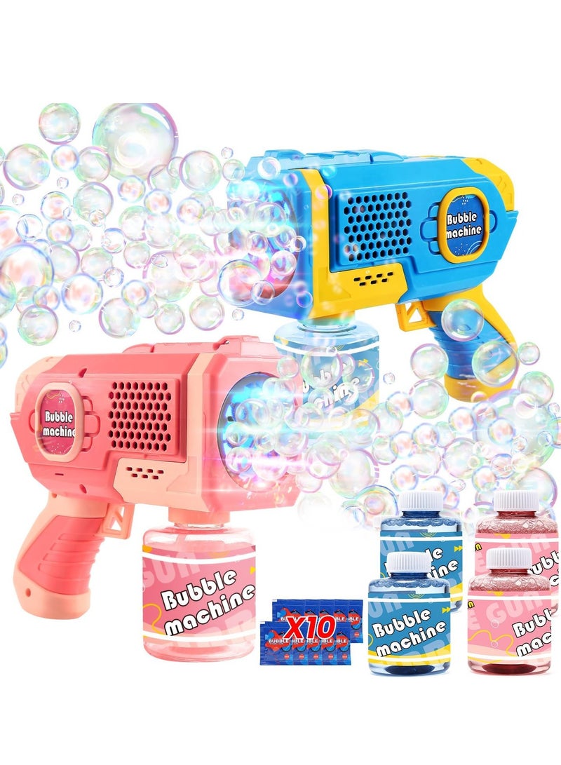 Bubble Bubble Gun For Toddlers, Automatic Bubble Machine For Kids, Bubble Blower With 2 Bubble Solution Refill Bottles And Led Lights, Outdoor Summer Bubble Party Favors, Birthday Gifts - Image 1