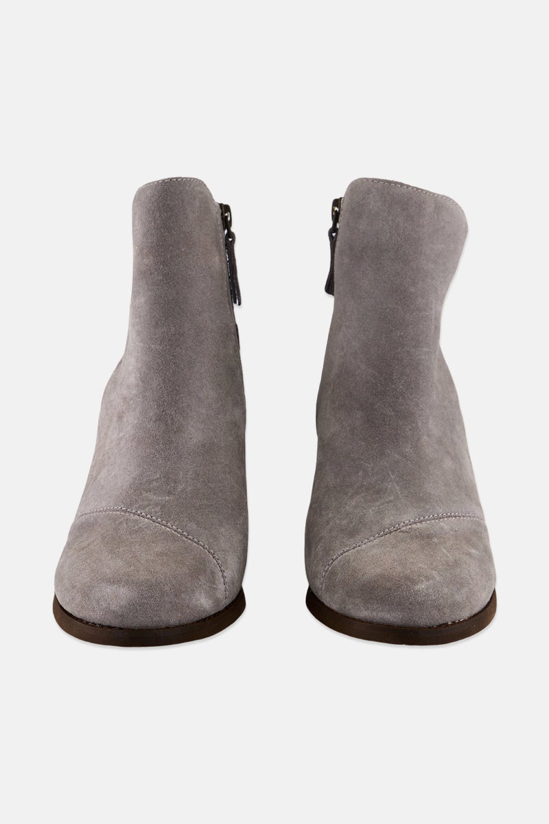 TOMS Women Sadie Zipper Closure Ankle Wedge Boots, Grey - Image 3