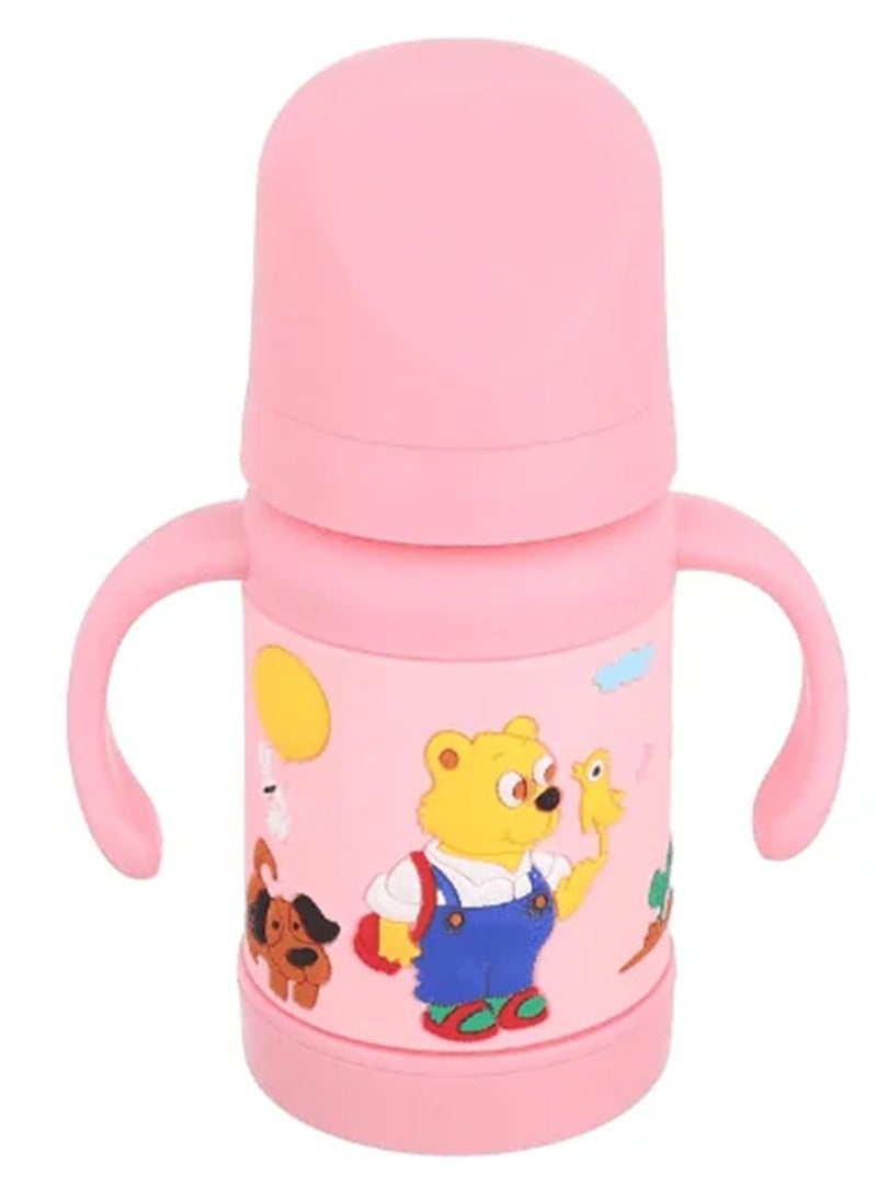 فيش ببرونة زجاج بايركس مع غطاء سيليكون حافظ للحرارة بمقبض ومنظم سائل 180 مل روز - Image 1