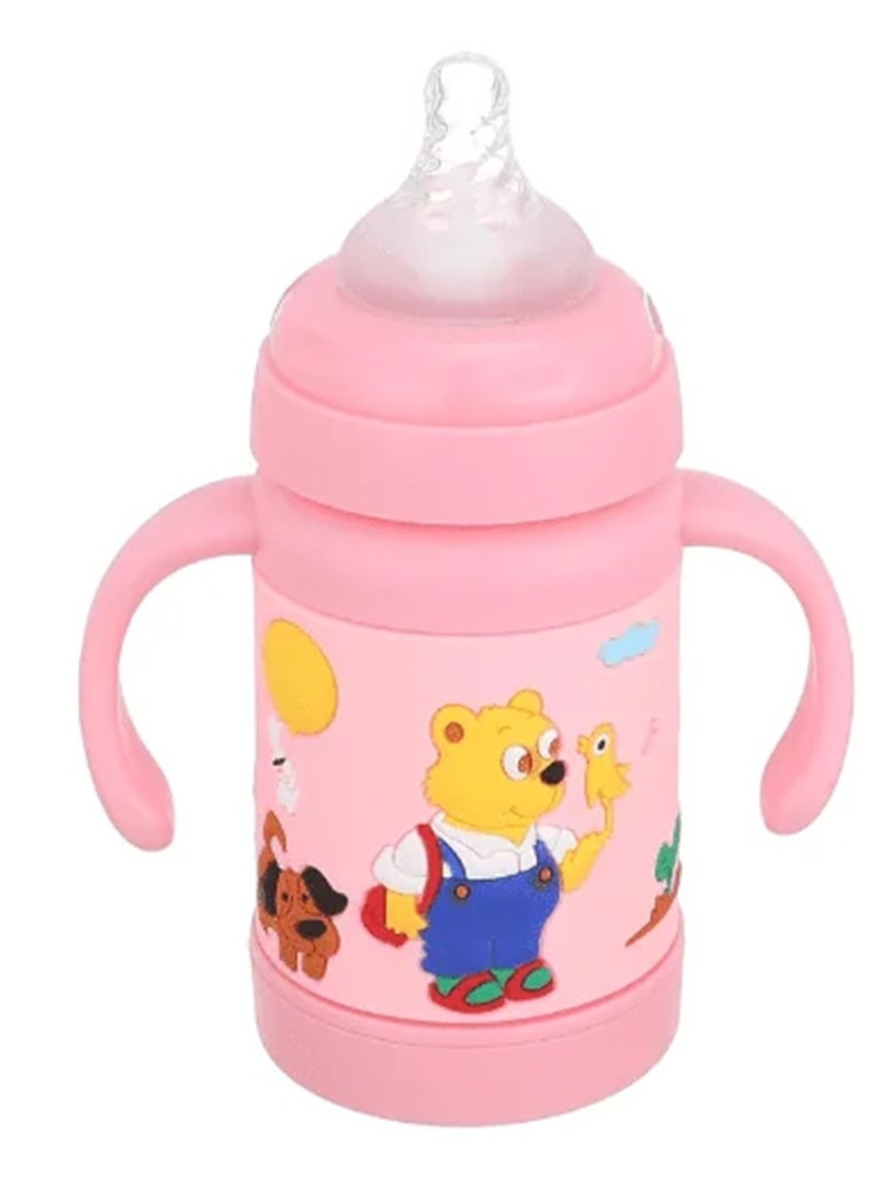 فيش ببرونة زجاج بايركس مع غطاء سيليكون حافظ للحرارة بمقبض ومنظم سائل 180 مل روز - Image 2